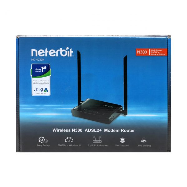 مودم Neterbit ND-4230N 300Mbps Wireless N ADSL2 Modem Router
