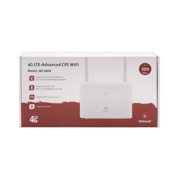 مودم روتر بی سیم telenet 4G LTE - Advanced CPE Wifi مدل MF286N